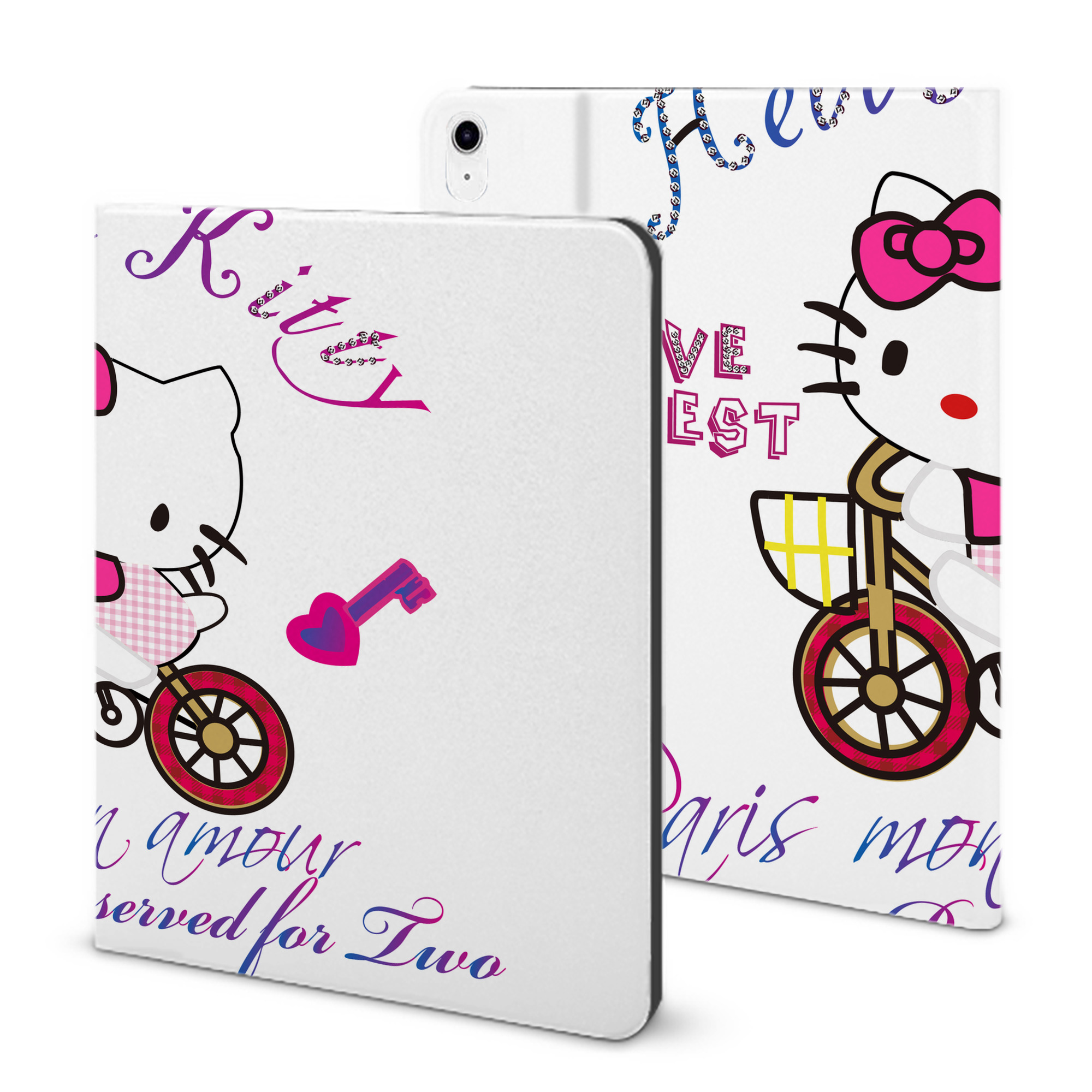 （画像用） Hello Kitty ハローキティ IPad ケース ブック型 PUレザー TPU 耐衝撃 軽量 薄型 ペン収納なし 全面保護 IPad 各モデル対応